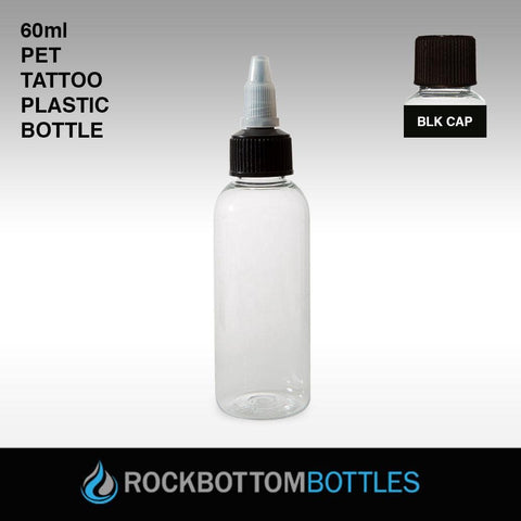 60ml PET TATTOO Plastic Bottle - Rock Bottom Bottles / Packaging Company LLC