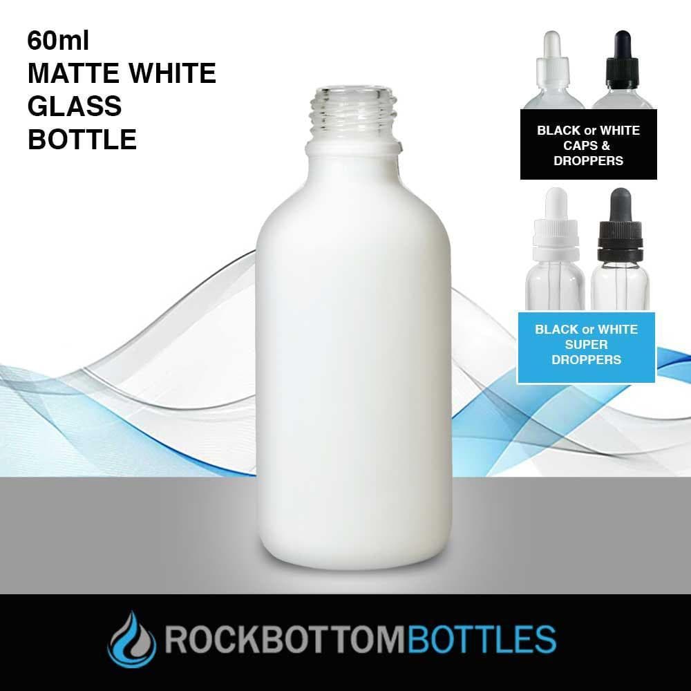 60ml White Matte Glass Bottle - Rock Bottom Bottles / Packaging Company LLC