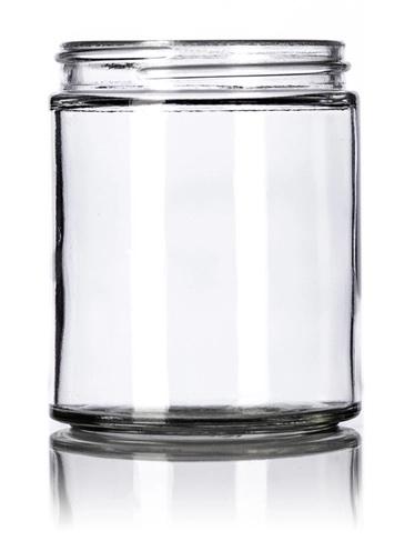 6oz Clear Glass Straight Sided Jar with 63-400 neck finish - Cased 12 - MOQ 12 cases - Rock Bottom Bottles / Packaging Company LLC