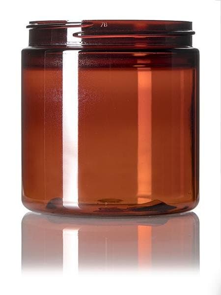 8 oz amber PET single wall jar with 70-400 neck finish-CASED 480 - Rock Bottom Bottles / Packaging Company LLC
