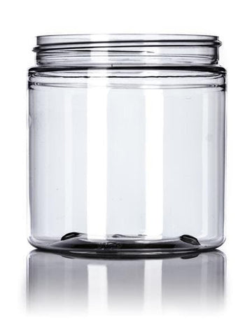 8 oz clear PET single wall jar with 70-400 neck finish - CASED 480 - Rock Bottom Bottles / Packaging Company LLC