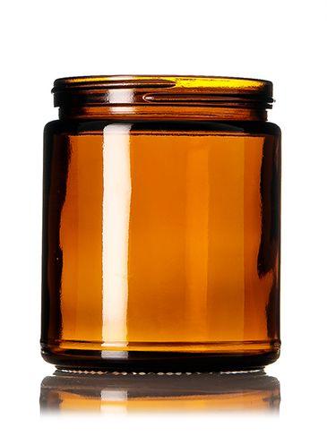 8oz Amber Glass Straight Sided Jar Round - 70-400 - Cased 144