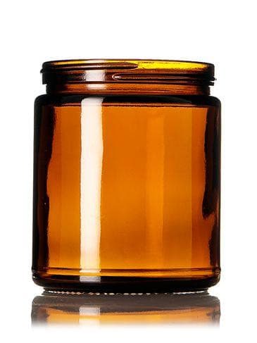 8oz Amber Glass Straight Sided Jar Round - 70-400 - Pallet - Rock Bottom Bottles / Packaging Company LLC