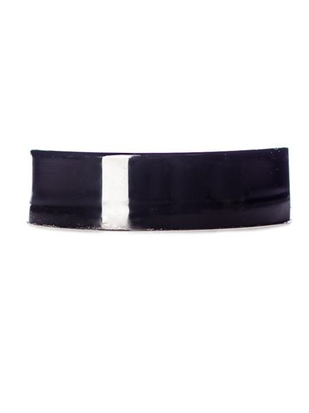 Black PP 38-400 smooth skirt lid with unprinted pressure sensitive (PS) liner CASED 2900 - Rock Bottom Bottles / Packaging Company LLC