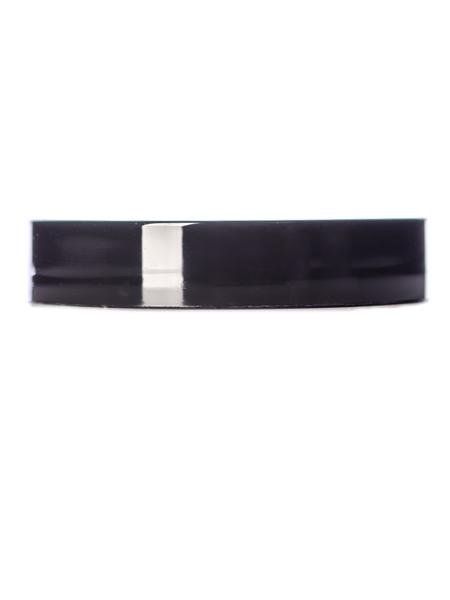 Black PP 53-400 smooth skirt lid with foam liner - CASED 1300 - Rock Bottom Bottles / Packaging Company LLC