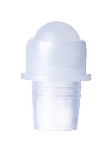 Natural-colored PP plastic roller ball and holder for glass roll on bottle - CASED 600 - Rock Bottom Bottles / Packaging Company LLC