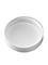 White PP 48-400 smooth skirt lid with unprinted pressure sensitive (PS) liner - CASED 1700 - Rock Bottom Bottles / Packaging Company LLC